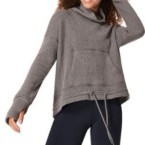 Sweaty Betty | Restful Boucle Gray Cowl Neck Sweater in Grey Size Small